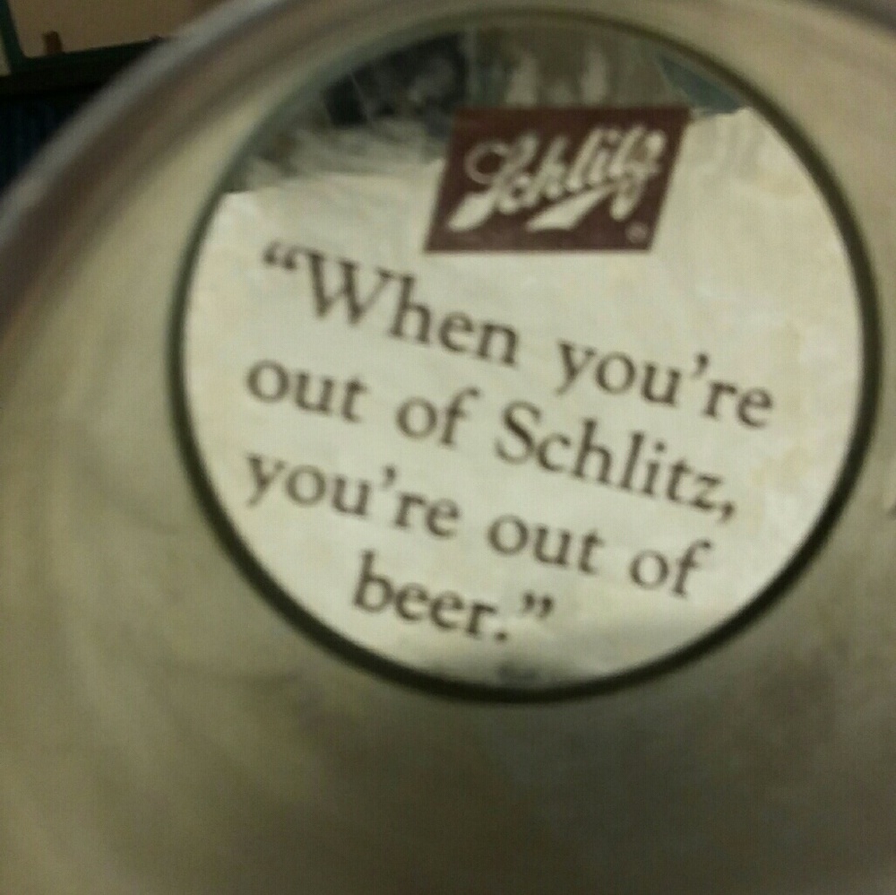 SCHLITZ Silver Beer Mug with Handle glass bottom